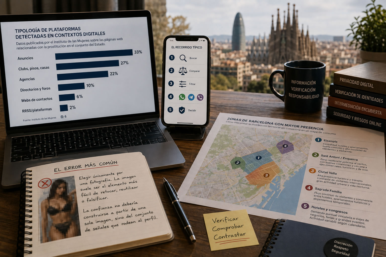 Digitaal zoeken en controleren van profielen in Barcelona